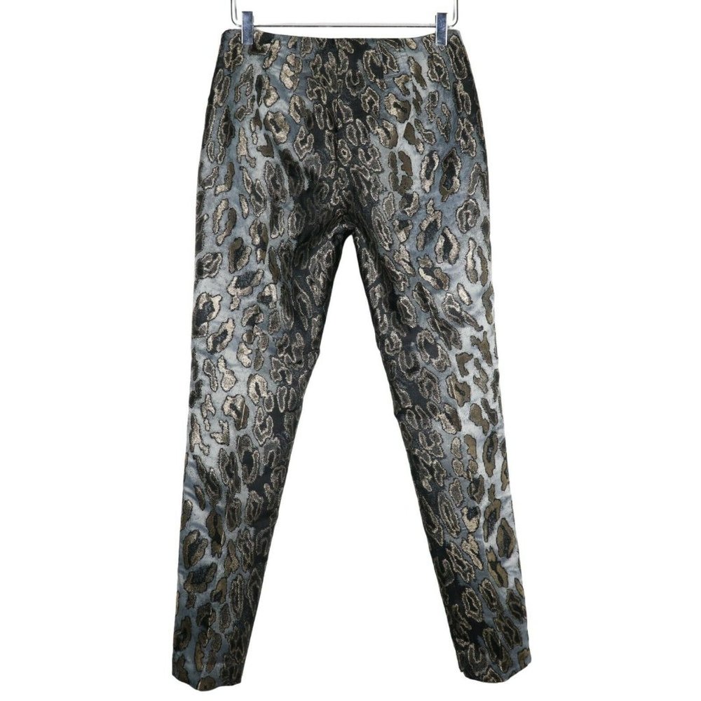 NWT Vince Camuto Dillards Exclusive Leopard Print Pants Size 2 Silver Jacquard - Picture 2 of 6